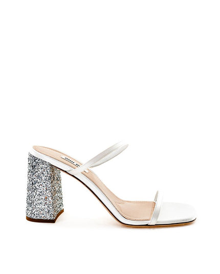 Miu Miu White Silk Sandal