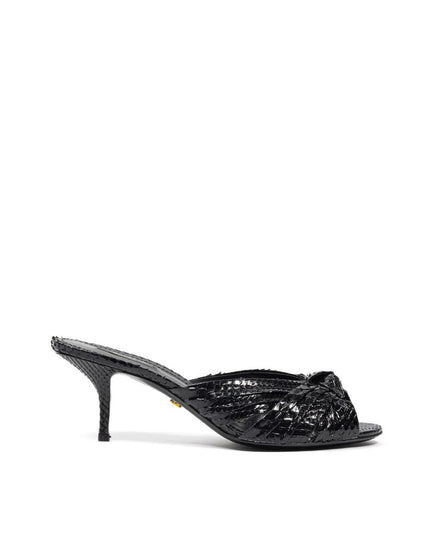Dolce & Gabbana Black Snake Skin  Platform Sandals