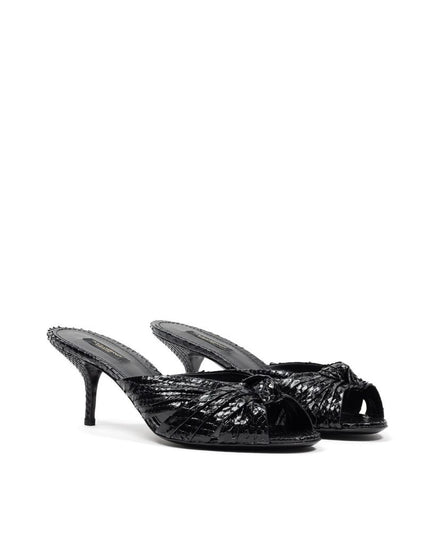 Dolce & Gabbana Black Snake Skin  Platform Sandals