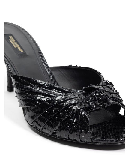 Dolce & Gabbana Black Snake Skin  Platform Sandals