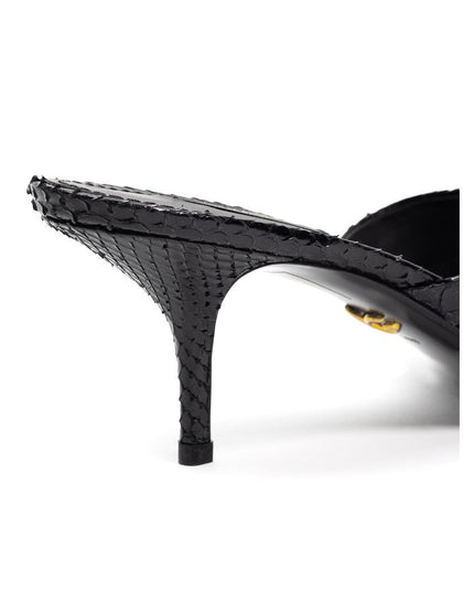 Dolce & Gabbana Black Snake Skin  Platform Sandals