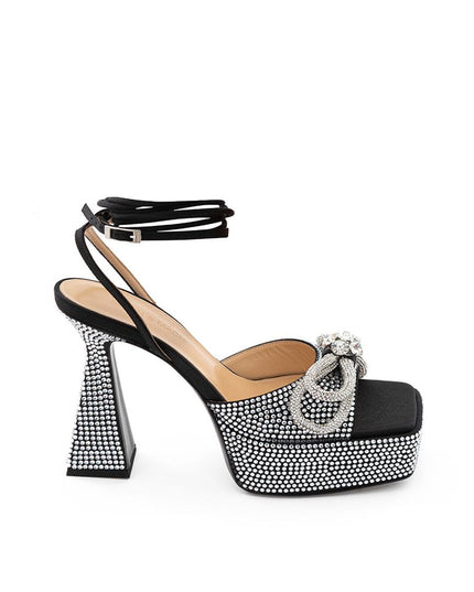 MACH & MACH Chic Black Leather Platforms for Elevated Style