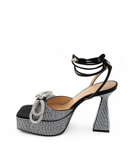 MACH & MACH Chic Black Leather Platforms for Elevated Style