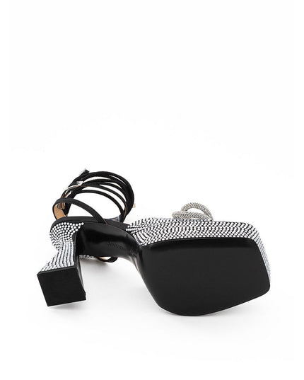 MACH & MACH Chic Black Leather Platforms for Elevated Style