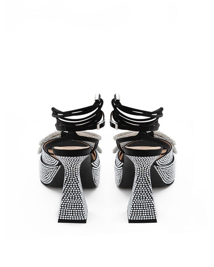 MACH & MACH Chic Black Leather Platforms for Elevated Style