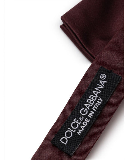 Dolce & Gabbana Burgundy Silk Bowtie