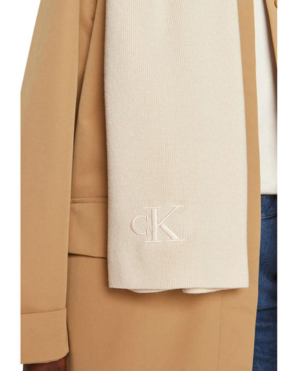 Calvin Klein Cream Recycled Polyester Scarf