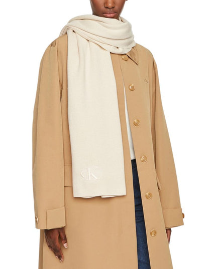 Calvin Klein Cream Recycled Polyester Scarf