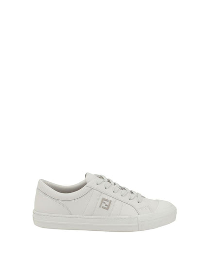 Fendi White Calf Leather Bos Taurus Athletic Sneakers