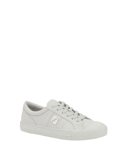 Fendi White Calf Leather Bos Taurus Athletic Sneakers