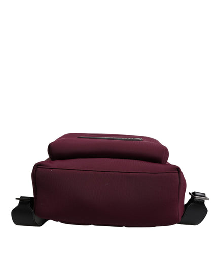 Dolce & Gabbana Burgundy Montreale Tecnico Textile Men Backpack Bag