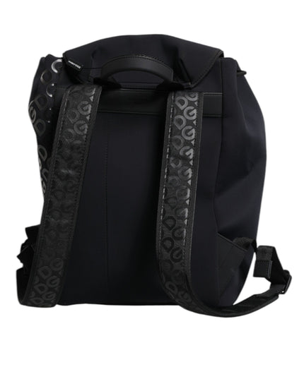 Dolce & Gabbana Black Neoprene Nylon DG Logo School Backpack Bag
