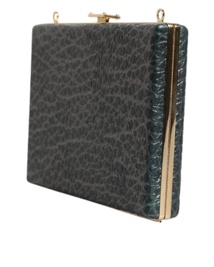 Dolce & Gabbana Black Leather Clutch Evening Crossbody Bag