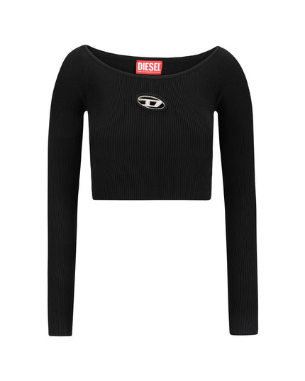 Diesel Black Rayon Long Sleeve T-Shirt
