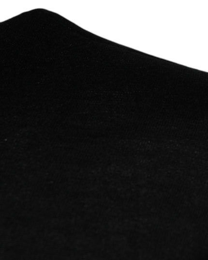 Dolce & Gabbana Black White Guitar Silk Crew Neck Sweater