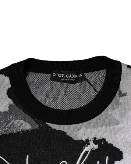 Dolce & Gabbana Multicolor Camouflage Crew Neck Men Pullover Sweater