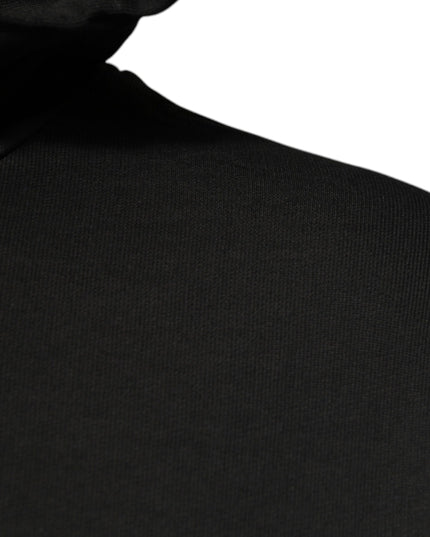 Dolce & Gabbana Black Cotton Hooded DG Shield Pullover Sweater
