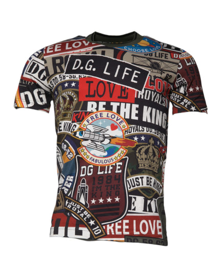 Dolce & Gabbana Multicolor Graphic Print Cotton Crew Neck T-shirt