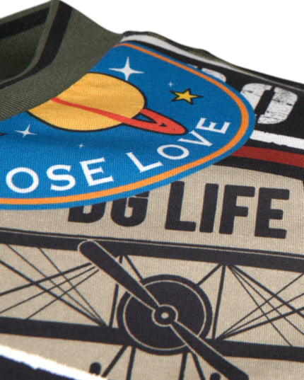 Dolce & Gabbana Multicolor Graphic Print Cotton Crew Neck T-shirt