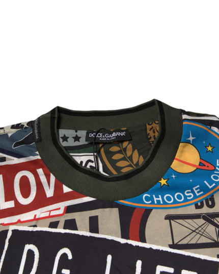 Dolce & Gabbana Multicolor Graphic Print Cotton Crew Neck T-shirt