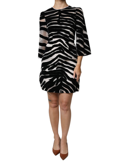 Dolce & Gabbana Black White Zebra A-line Sheath Mini Dress