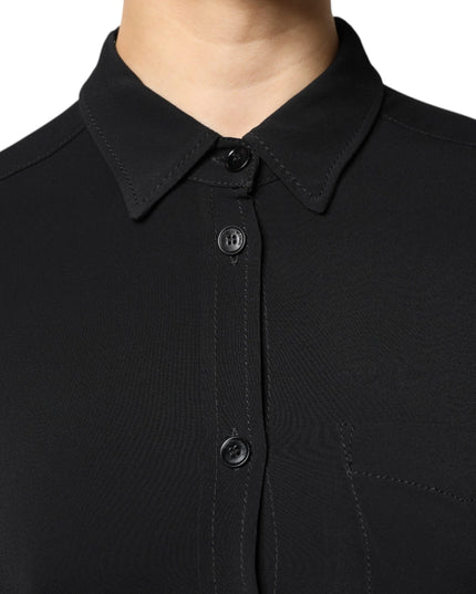 Emporio Armani Black Viscose Long Sleeves A-line Mini Dress