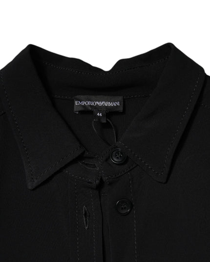 Emporio Armani Black Viscose Long Sleeves A-line Mini Dress