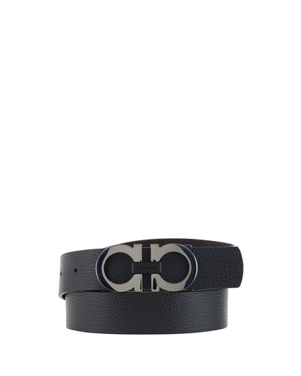 Ferragamo Black Calf Leather Bos Taurus Regular Belt