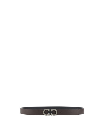 Ferragamo Black Calf Leather Bos Taurus Regular Belt