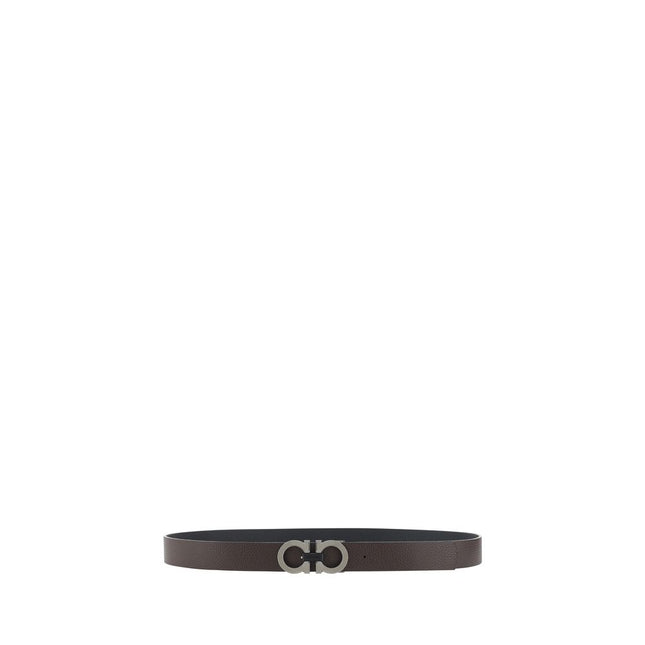 Ferragamo Black Calf Leather Bos Taurus Regular Belt