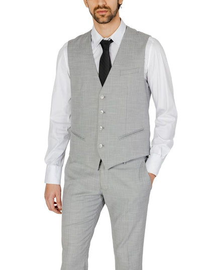 Antony Morato Gray Polyester Waistcoat