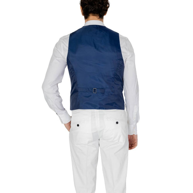 Only & Sons Blue Polyester Waistcoat