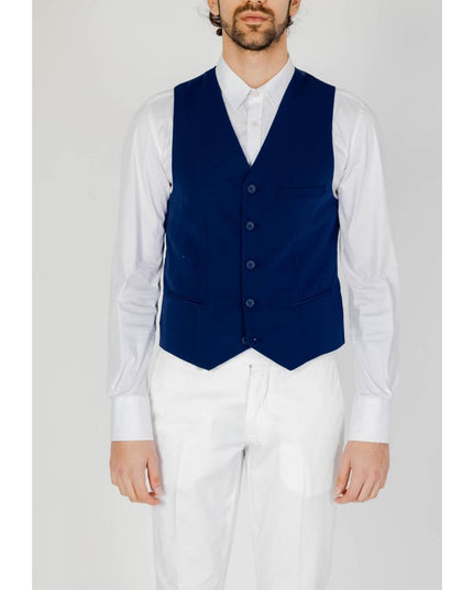 Only & Sons Blue Polyester Waistcoat
