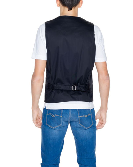 Gianni Lupo Black Cotton Waistcoat