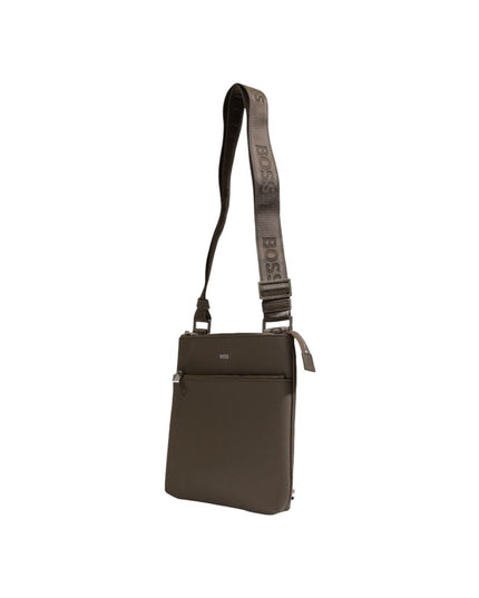 Hugo Boss Green Leather Messenger Bag