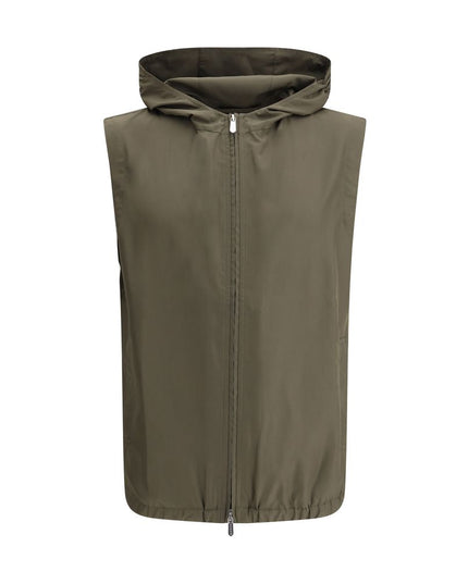 Svevo Green Polyester Sleveless Jacket