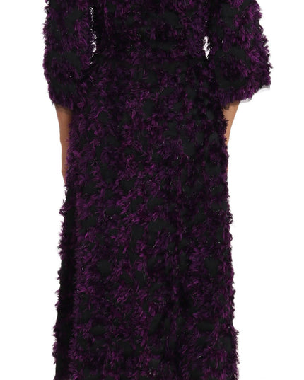Dolce & Gabbana Purple Fringe Midi Sheath Dress