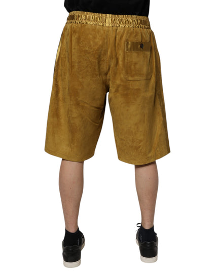 Dolce & Gabbana Brown Lambskin Suede Men Bermuda Shorts