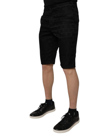 Dolce & Gabbana Black Cotton Casual Mid Waist Chino Shorts