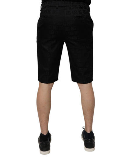 Dolce & Gabbana Black Cotton Casual Mid Waist Chino Shorts