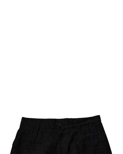 Dolce & Gabbana Black Cotton Casual Mid Waist Chino Shorts