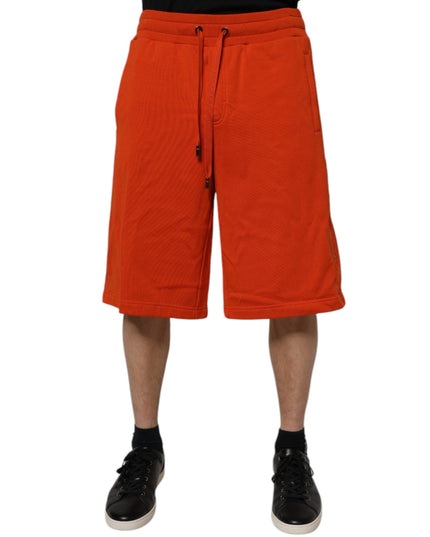Dolce & Gabbana Red Cotton Blend Mid Waist Men Bermuda Shorts