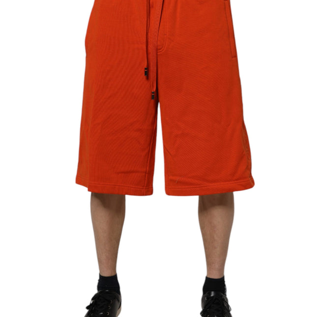 Dolce & Gabbana Red Cotton Blend Mid Waist Men Bermuda Shorts