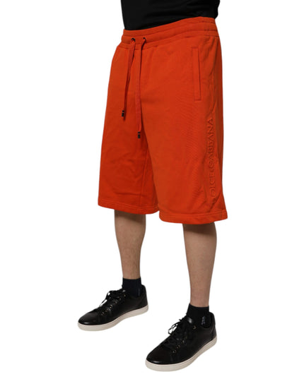 Dolce & Gabbana Red Cotton Blend Mid Waist Men Bermuda Shorts