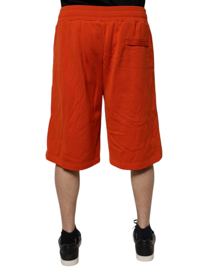 Dolce & Gabbana Red Cotton Blend Mid Waist Men Bermuda Shorts