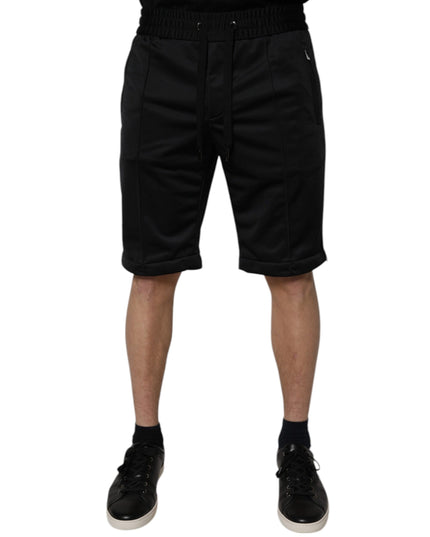 Dolce & Gabbana Black Polyester Mid Waist Men Bermuda Shorts