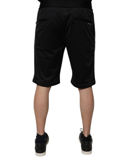 Dolce & Gabbana Black Polyester Mid Waist Men Bermuda Shorts