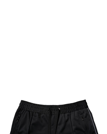 Dolce & Gabbana Black Polyester Mid Waist Men Bermuda Shorts