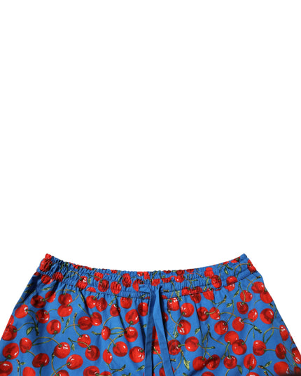 Dolce & Gabbana Blue Cherry Print Cotton Men Bermuda Shorts