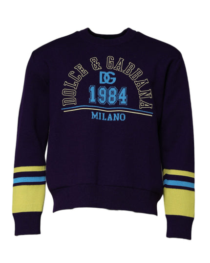 Dolce & Gabbana Blue 1984 Milano CrewNeck Sweatshirt Sweater